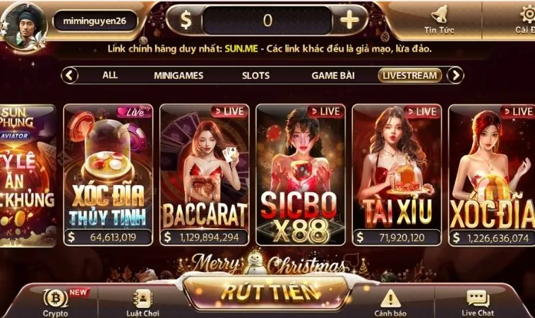 Sảnh Casino Online SunWin quy tụ nhiều tựa game hấp dẫn